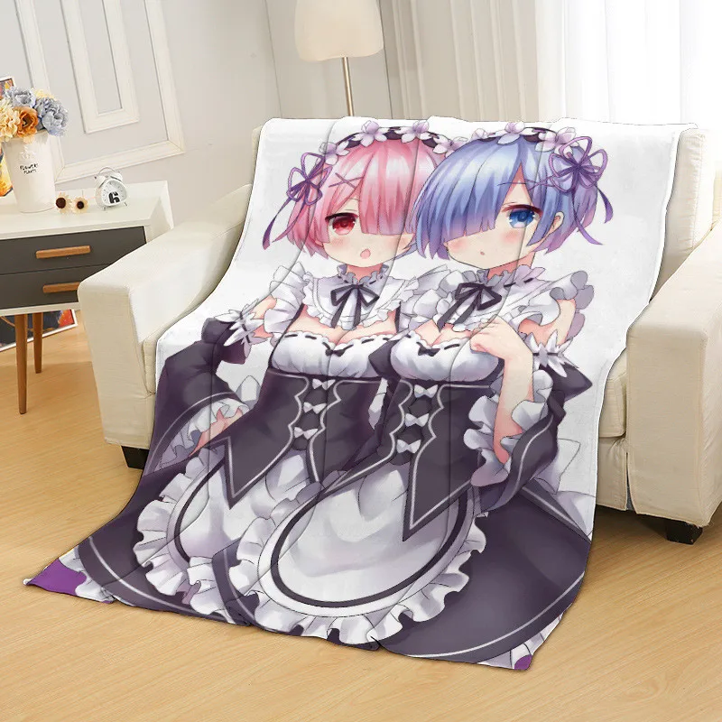 C Аниме Re Zero kara Hajimeru Isekai Seikatsu Rem плюшевый плед цветочный софа с рисунком Одеяло, простыня для косплея автомобильное одеяло - Цвет: C