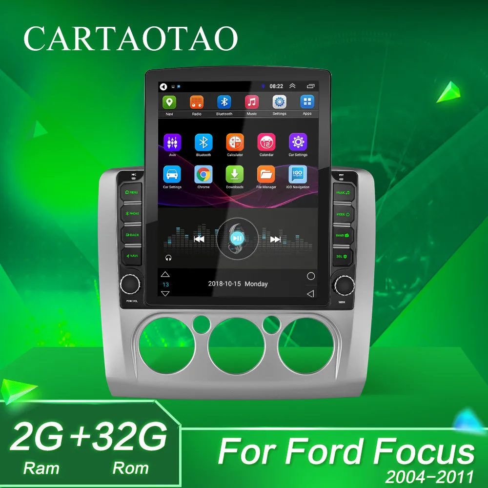 Android 9.0 Car Radio Multimedia Video Player Navigation GPS For ford focus 2 3 Mk2/Mk3 hatchback din 9.7" Tesla Manual/ Auto |