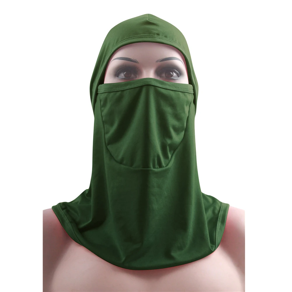 Одна деталь Рамадан Niqab вуаль лицо полное покрытие мусульманский хиджаб эластичные женские Burqa Amira шапки молитва скромная одежда Ближний Восток 14 цветов - Цвет: Green