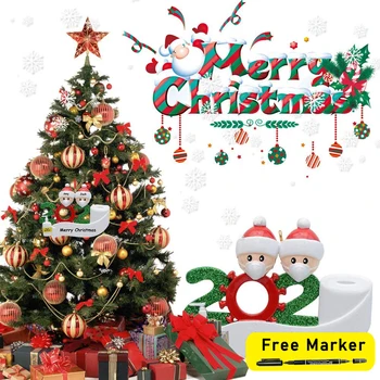 

2020 Christmas Decoration Gifts DIY Name Blessings Pendant Unique Christmas Tree Decoration and Mask 2020 Isolation Ornaments