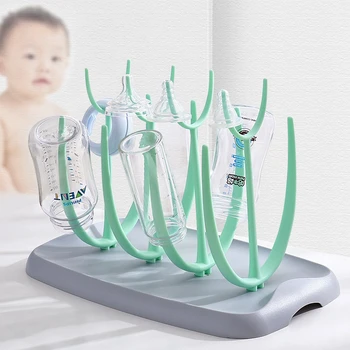 

High Quality Baby Bottle Drying Rack BPA free Safe Material Baby Bottle Drain Rack Cleaning Nipple Feeding Bottles Dryer