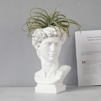 

DAVID VASE DAVID HEAD PORTRAITS RESIN MICHELANGELO BUONARROTI IMITATION GYPSUM LIVING ROOM PLANTS FLOWER POT ORNAMENTS R5215