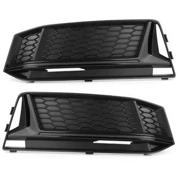 

1 Pair of Car Accessories Fog Light Grille Grill Cover Refit for S4 Style Black Color Fits for Audi A4 B9 2017 2018 2019