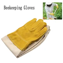 Beekeeping-Gloves Protective-Sleeves Apiculture Breathable Yellow Mesh White And Sheepskin
