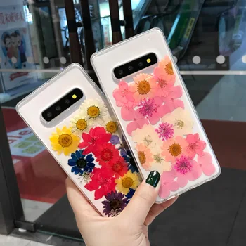 

For Samsung s8 s9 silicone mobile phone shell real flower specimen mobile phone shell suitable for Samsung note 9 8 phone case