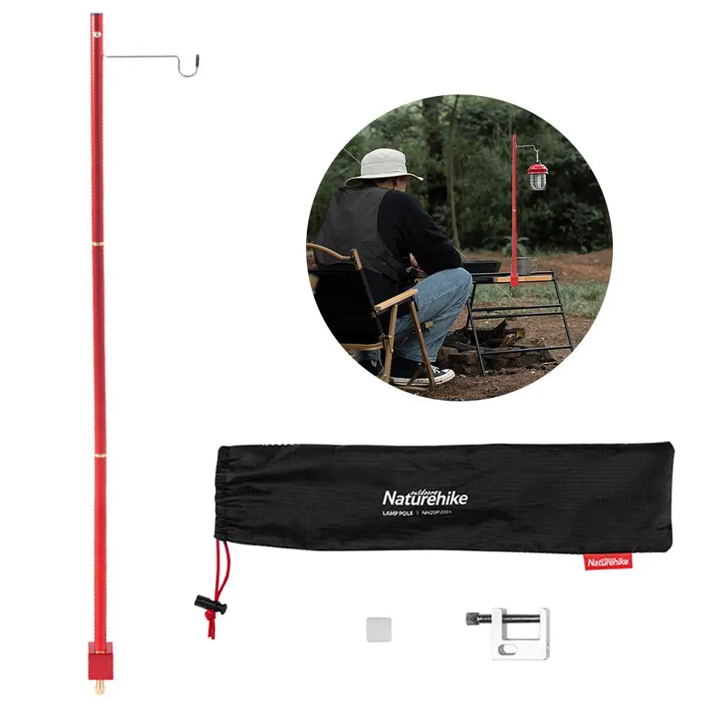 Portable Folding Lamp Pole, Lightweight Collapsible Aluminum