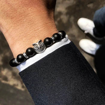 

chams bracelet men bracelet Stone bracelet/natural/men women fashion beads bracelet homme crown/owl couple jewelry wholesale