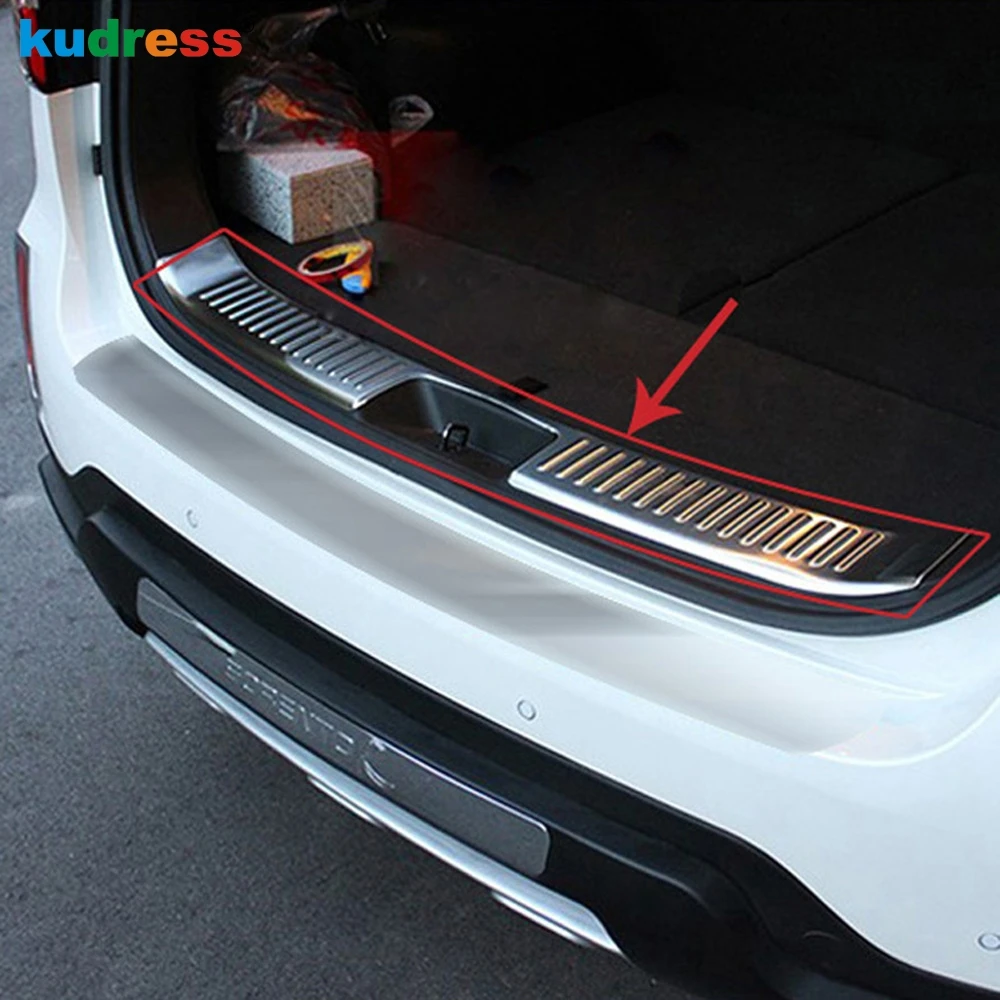 

For Kia Sorento 2013 2014 Stainless Steel Inner Rear Bumper Protectors Sills Threshold Pad Pedals Trunk Tread Car Accessories