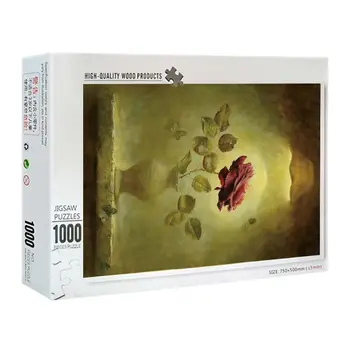 

New 1000 Pieces Rose Butterfly Puzzles Wooden Jigsaw Puzzles Floor Puzzle Intellectual Game Learning Education Decompressio