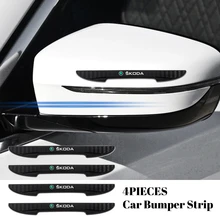 

4Pcs Car Anti Scratch Sticker Rearview Mirror Bumper Strip Guards Crash Barriers Protector For Skoda Octavia Superb Fabia Yeti