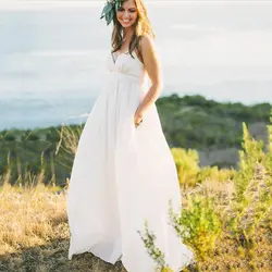 2019 свадебное платье пляжное белое/Lvory дешевые платья большие размеры с вырезом сердечком A-Line хит продаж, для невесты платье Vestido De Novia Playa
