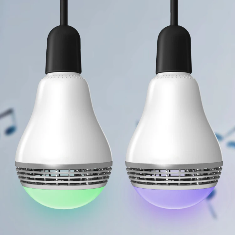 Интеллектуальный многоцветный музыкальный светодиодный лампочка Беспроводная лампочка в форме Bluetooth спикер телефон Дальний свет