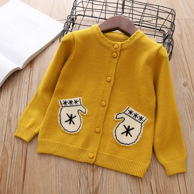 

Simple Knitted Cardigan Autumn And Winter GIRL'S Cardigan Sweater Coat Pocket Embroidery Sweater 1703