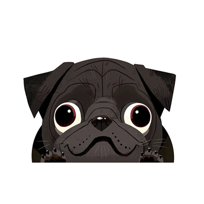 

13cm X 9cm Hot Sell Personality Black Pug Car Sticker Accessories Decal Car Window Decorative Vinyl Cover Waterproof PVC