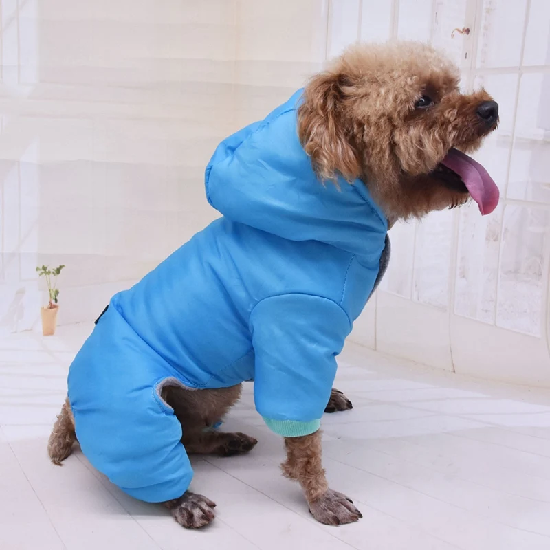 Новая зимняя одежда с принтом в виде собак S-XXL мягкий, флисовый, для собаки комбинезон маленькая собака щенок пальто костюм для животных 4 брюки с широкими штанинами ветрозащитная теплая толстовка с капюшоном для собаки, Костюмы