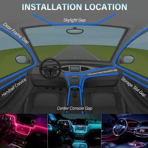 Image 5 - ANMINGPU araba Neon LED şerit ışıkları atmosfer iç ışık uygulaması müzik kontrol cihazı çoklu modları RGB otomatik ortam dekoratif lamba