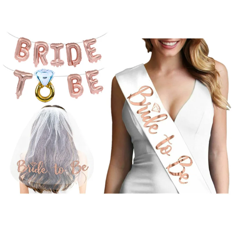 Свадебные украшения этикет плечевой ремень маска с вуалью надписью &quotBride To Be"