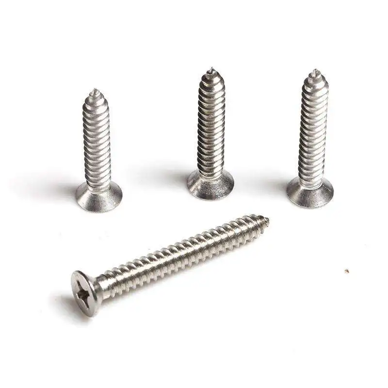 

400pcs M2.3/M2.6/M3 DIN7982 ISO7050 Cross Recessed Flat Head Countersunk Self-tapping Screws 304 Stainless Steel Wood Screw