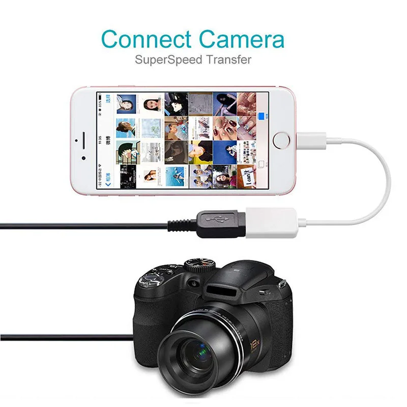 BESTOtg USB адаптер для камеры для Apple интерфейс USB кабель наушники конвертер Электрический пианино Звуковая карта для Iphone 7 8 Ios12 A