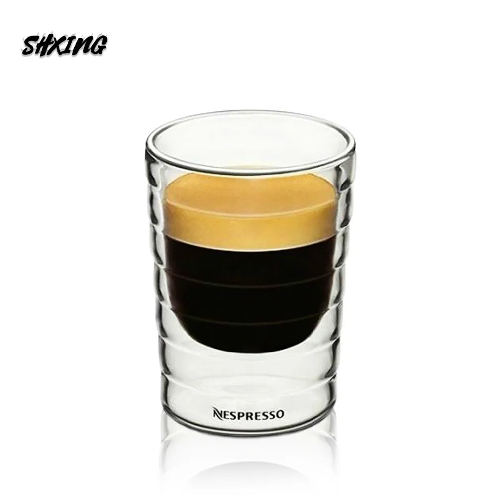 

Nespresso150/350ml Coffee Cup Double Wall Glass Coffee Mug Clear Insulated Espresso Cups Heat-resistant Tea Cup Lead-free Glass