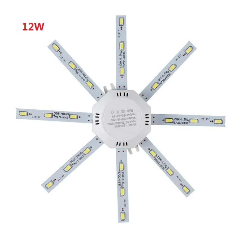 12W 220V 56LED потолочный Панель светильник 12/16/20/24 Вт 500LM в форме осьминога Крытый Спальня потолочная панель для жилого фургона Ночной светильник Модуль панель округлая панель с лампочками - Испускаемый цвет: 12W