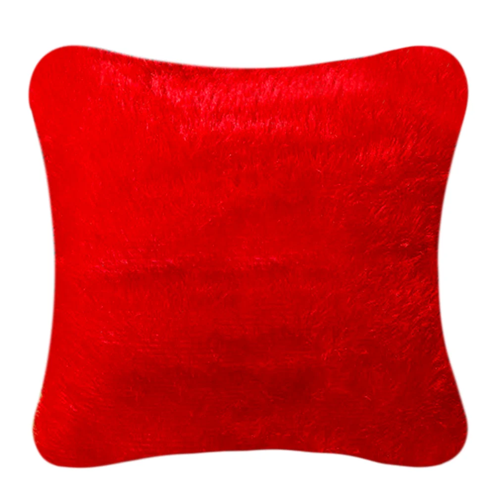 Мягкий удобный пушистый твердый плюшевый квадратный диван наволочка для подушки наволочка декоративная коробка(без ядра) украшения для дома - Цвет: Red