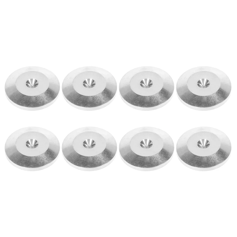 25x5mm 범용 알루미늄 합금 스피커 스파이크 패드, 스피커 충격 베이스 패드, 절연 스탠드 피트, 콘베이스 매트, 바닥 디스크, 8 개