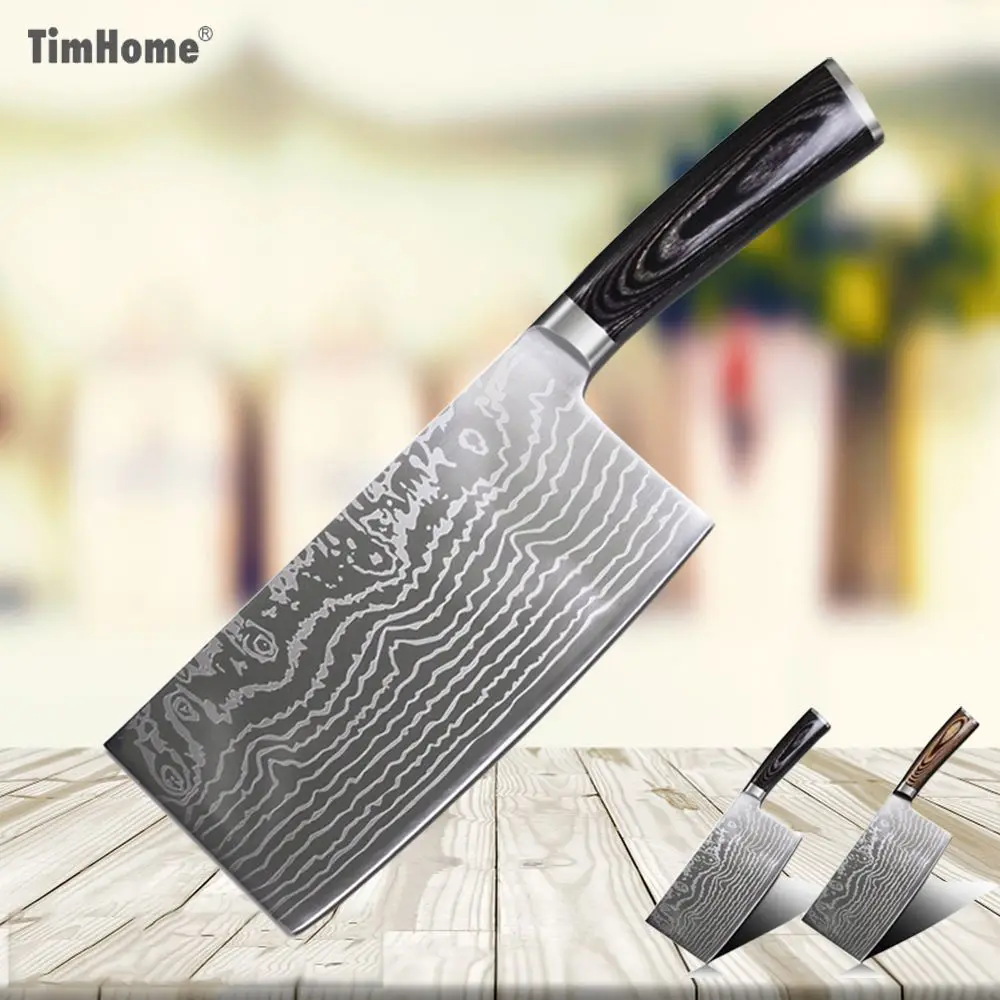 Timhome разделочный нож из нержавеющей стали, кухонный нож, мясник, мясник, кухонные инструменты, китайский нож