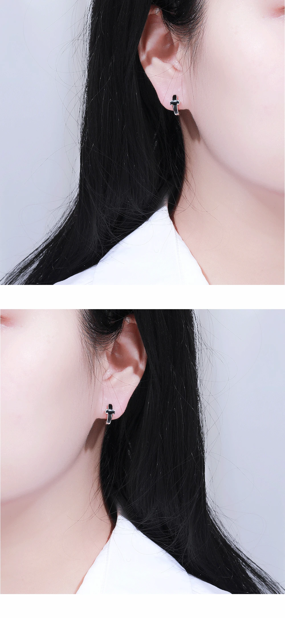 HanCheng новые модные серебряные круглые серьги черные серьги-кольца с крестиком для женщин ювелирные изделия круглые srebrne kolczyki oorbellen