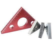 Aluminum Alloy Right Angle Ruler Mini Pocket Square DIY Woodworking Triangle Ruler Height Measuring Gauging Woodworking Tool