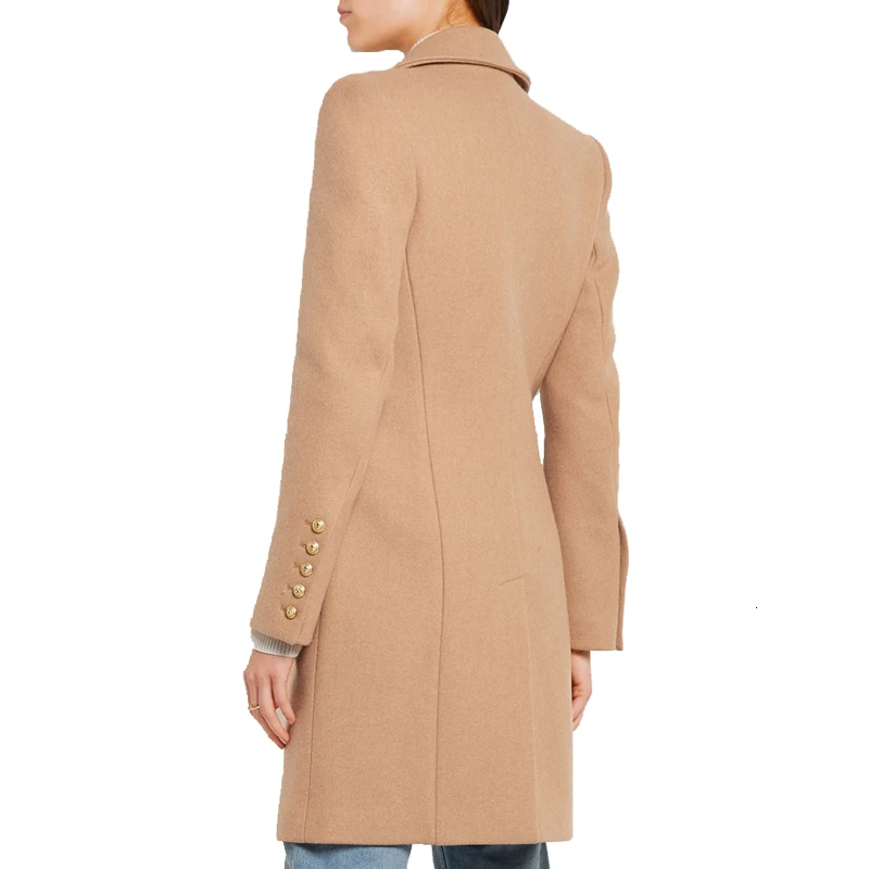 Женское зимнее шерстяное пальто винтажная элегантная одежда OL модная верхняя одежда длинное пальто зимнее новое женское плюс
