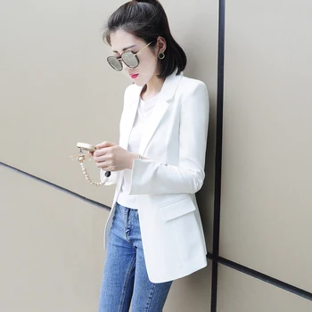 

White Elegant Leisure Women Blazers Fashion Split Sleeve 2020 New Spring Autumn Buttons Slim Female Suit Office Ladies Coat