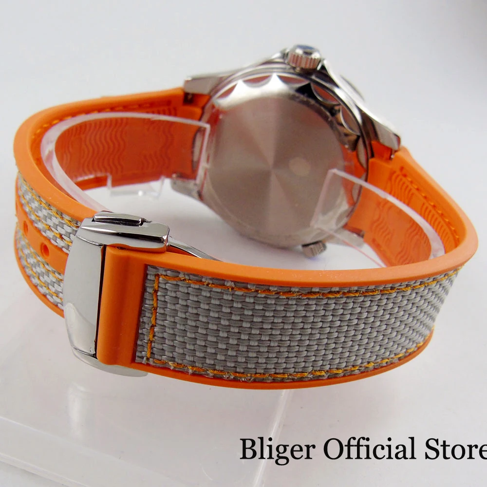 

BLIGER 20mm Rubber Strap Watch Band with Steel Bracelet Clasp