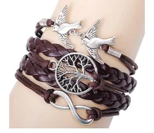  iMaySon European Handmade Anchor Love Heart Fashion Rope Leather Weave Bracelets For Boy Girl Cuff Retro Vintage Brace Lace Gift 