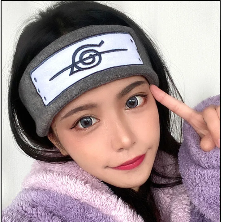 New Anime Hatake Kakashi Konoha Uchiha Ninja Symbol Cosplay Headband Snood Unisex Cotton Hair Band Wristband Armband Props