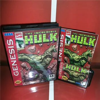 

Hulk US Cover with Box and Manual For Sega Megadrive Genesis Video Game Console 16 bit MD card