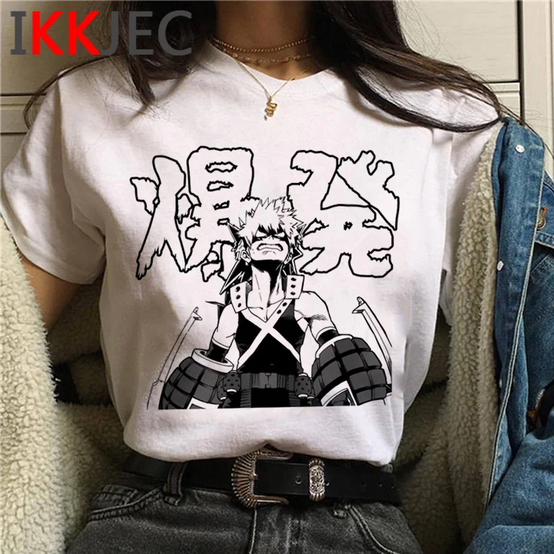 My Hero Academia Bakugou Todoroki Boku No Hero Bnha women grunge aesthetic harajuku kawaii plus size t-shirt summer top ulzzang couple t shirt