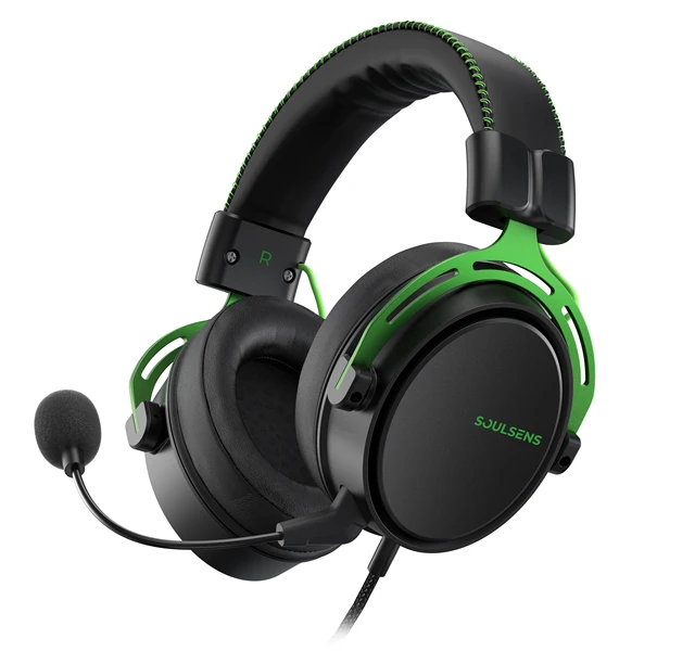Mpow/Soulsens Air SE PS4 Gaming Headset 3D Surround Sound Wired Headphones with Noise Cancelling Mic for PS4 PS5 Xbox One Switch Soulsens - Green