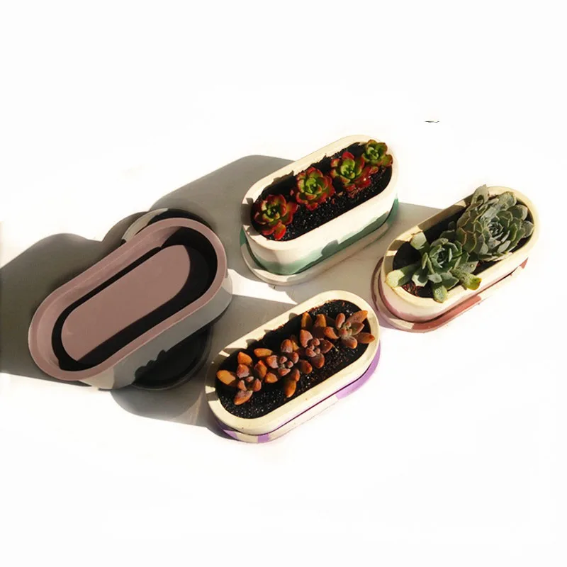 

Creative Concrete Planter Molds DIY Phone Holder Molds Large Oval Pot Molds