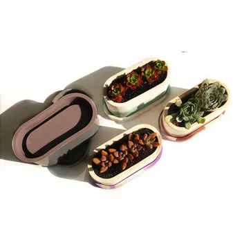 

Creative Concrete Planter Molds DIY Phone Holder Molds Large Oval Pot Molds