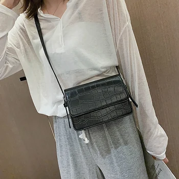 

FGGS-Stone Pattern Mini Leather Crossbody Bags for Women Shoulder Messenger Bag Luxury Cell Phone Handbags