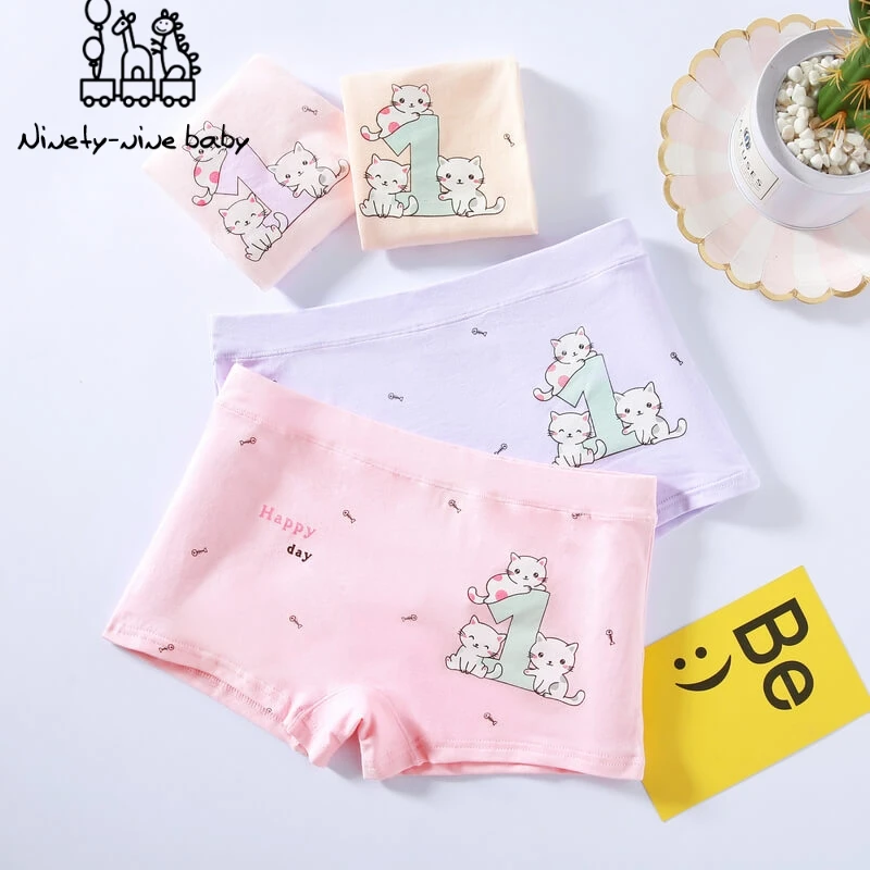 5 цветов модные милые Мультяшные боксеры для девочек детское хлопковое нижнее