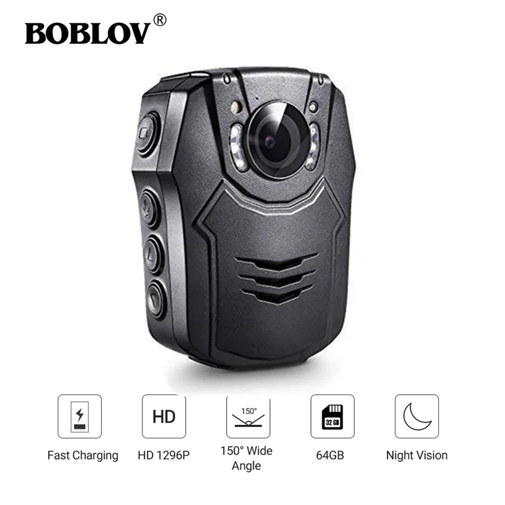 BOBLOV PD50 HD1296P IR ночное видение полицейская камера рекордер DVR безопасности видео
