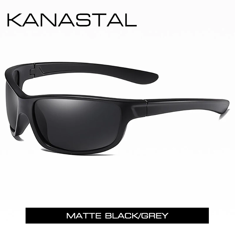 MatteGrey Спортивные мужские солнцезащитные очки, поляризационные, для мужчин, для ночного видения, спортивные очки для мужчин TR90, квадратная оправа, фирменный дизайн, очки UV400 - Цвет линз: MatteGrey