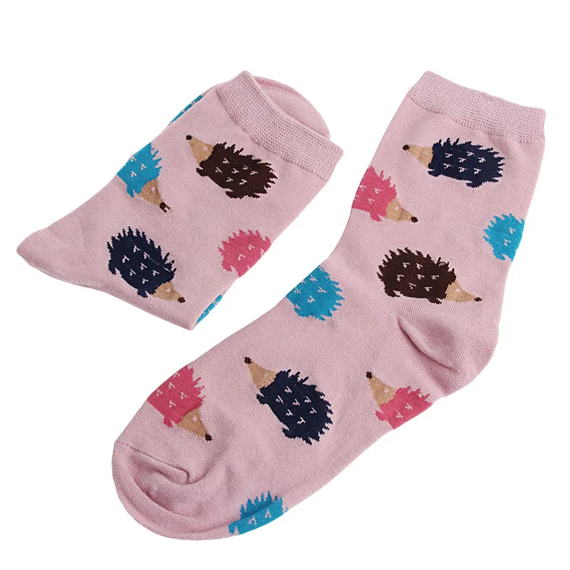 Pink Милые носки с рисунками из мультфильмов для женщин и девушек; смешанный хлопок; модные Чулочные изделия - Цвет: Pink
