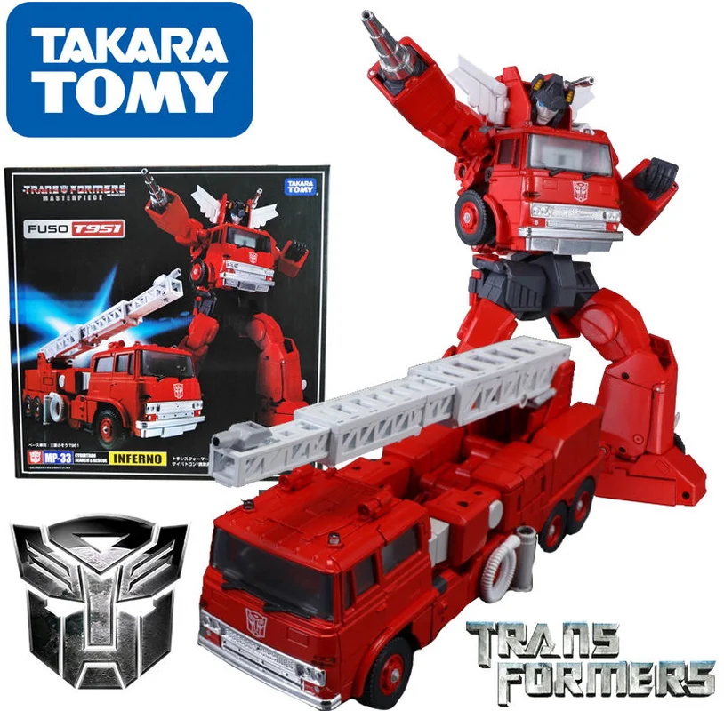 Hasbro Transformation 22CM KO MP33 INFERNO Fire Truck Autobots CAR Metal Part Action Figure Deformation Robot Kids Gift Toy | Игрушки и