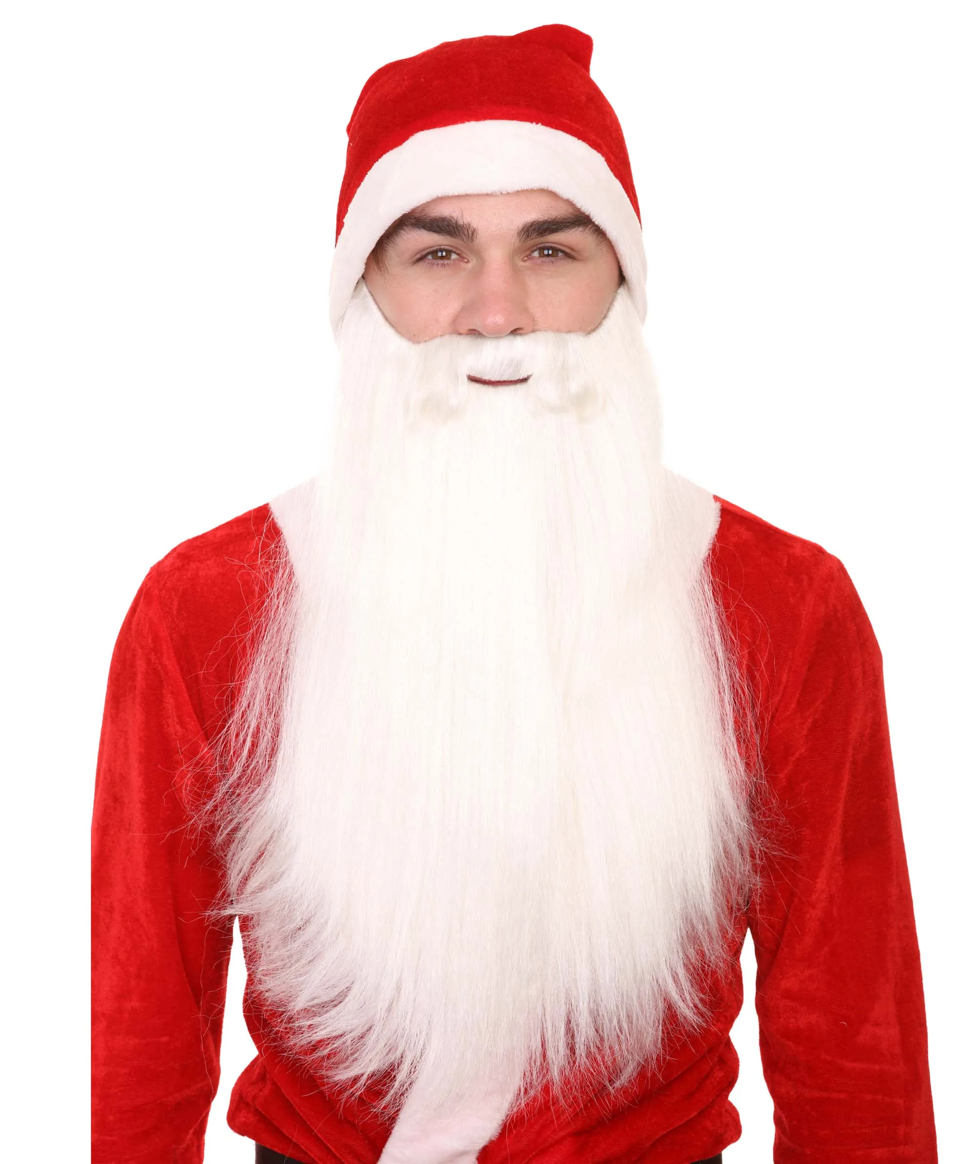 

HPO White Blonde Costumes Makeup Xmas Party Cosplay Christmas Long Santa Claus Beard and Mustache Set Adul Fancy Holidays Wig