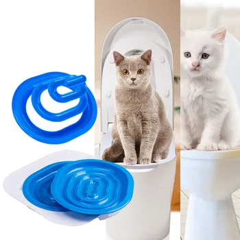 

Plastic Cat Toilet Training Kit Litter Box Puppy Cat Litter Mat Cat Toilet Trainer Toilet Pet Cleaning Cat Training