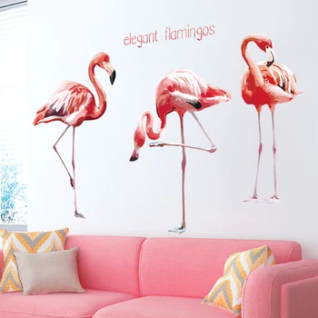 

Creative Flamingo Animal Wall Stickers DIY Pink Birds Wall Decals for Kids Rooms Baby Bedroom Nursery Decoration