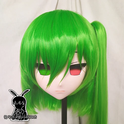 Rabbit 39) Полная Голова переодевание Красивая Девушка BJD кукольная маска TouHou проект Мультфильм Япония Аниме реалистичный силиконовый Daiyousei косплей Кигуруми Трансвестит маска с зеленый парик